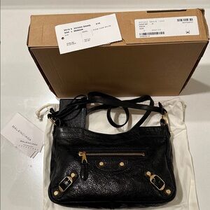 Balenciaga Hip Crossbody bag with giant gold hardware